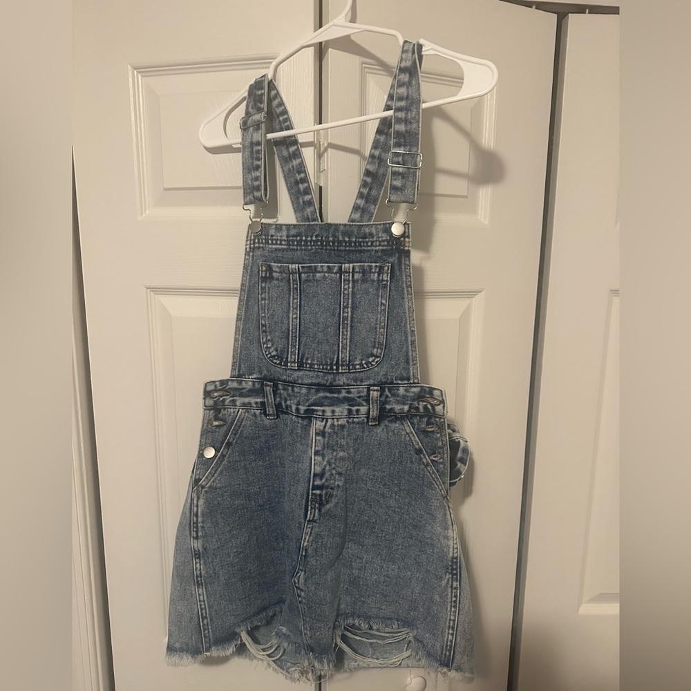 Pink Lily Overall Denim Dress